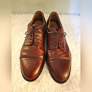 Italian Johnston & Murphy Edwardian Men's Brown Leather Oxford Shoe Sz.12
